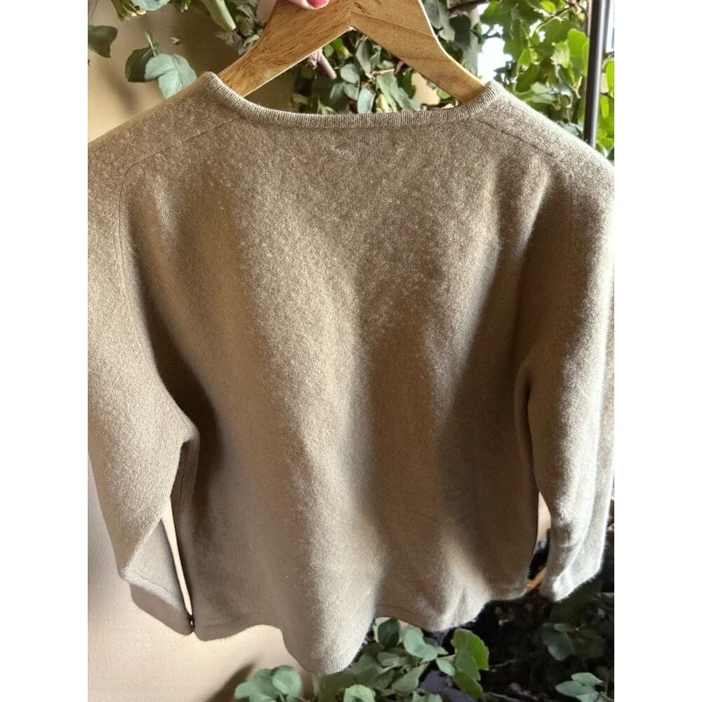 111 State 100% Cashmere Sweater Men’s Medium Tan V Neck Pullover